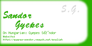 sandor gyepes business card